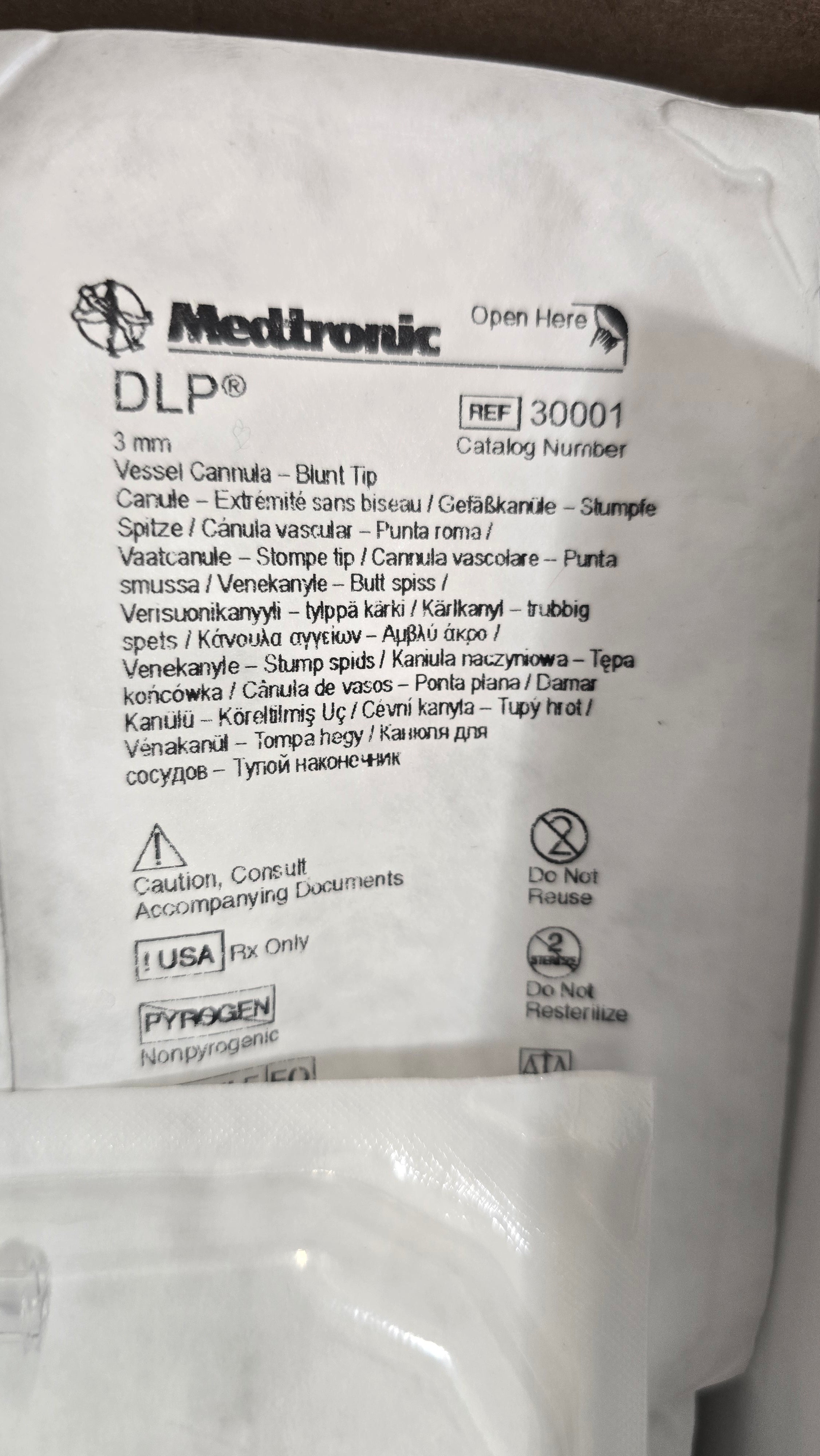 Medtronic 3mm Vessel Cannula- Blunt Tip REF: 30001 Dated: 2029