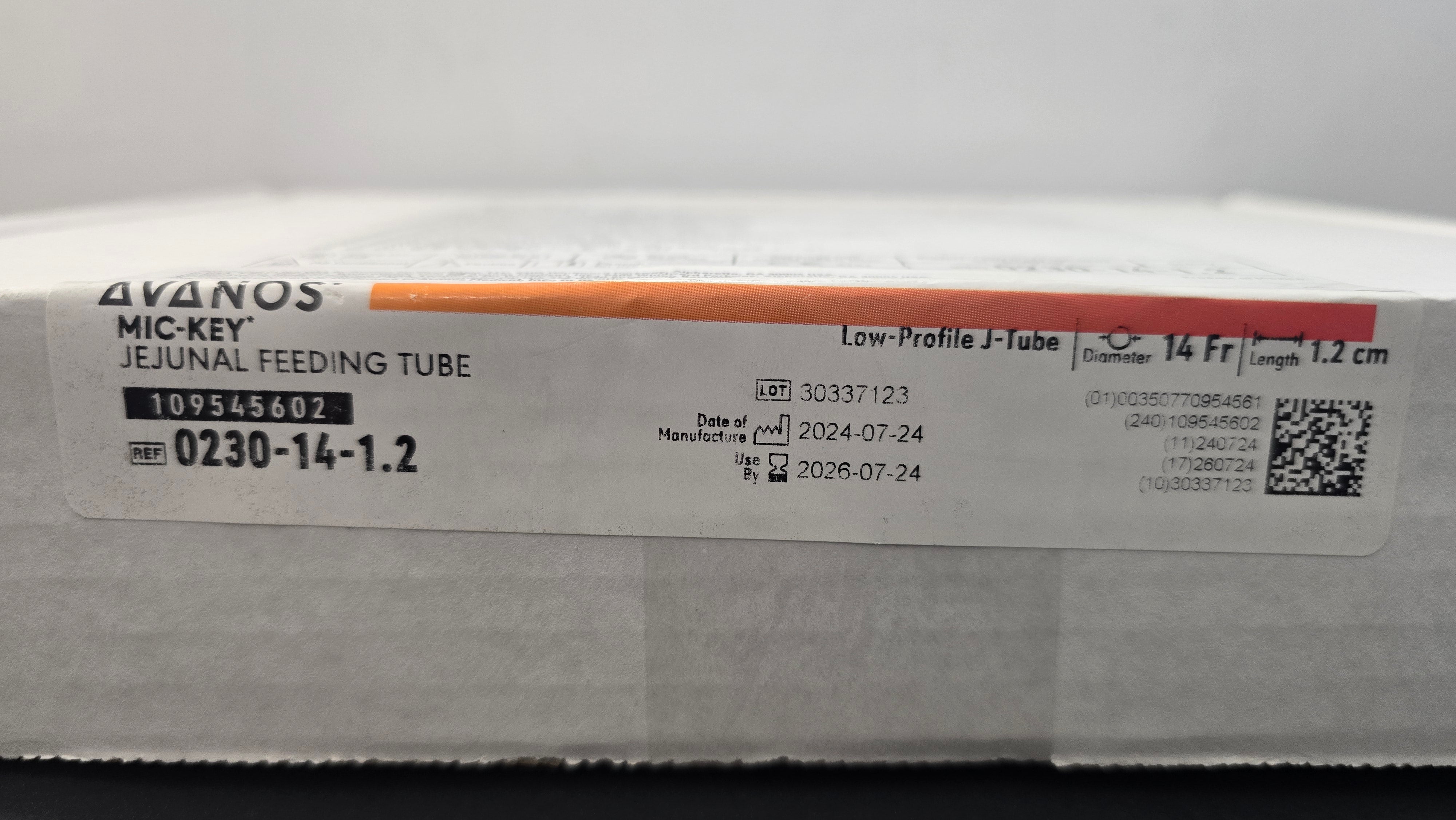 Avanos Mic-key JEJUNAL FEEDING TUBE REF: 0230-14-1.2