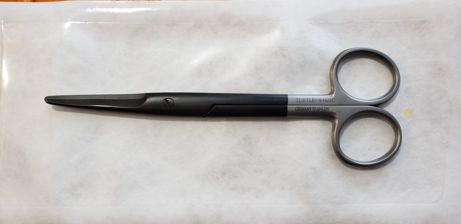 Turtle Surgical Mayo Dissecting Scissors 6.75" Curved TC Blades Black Coated