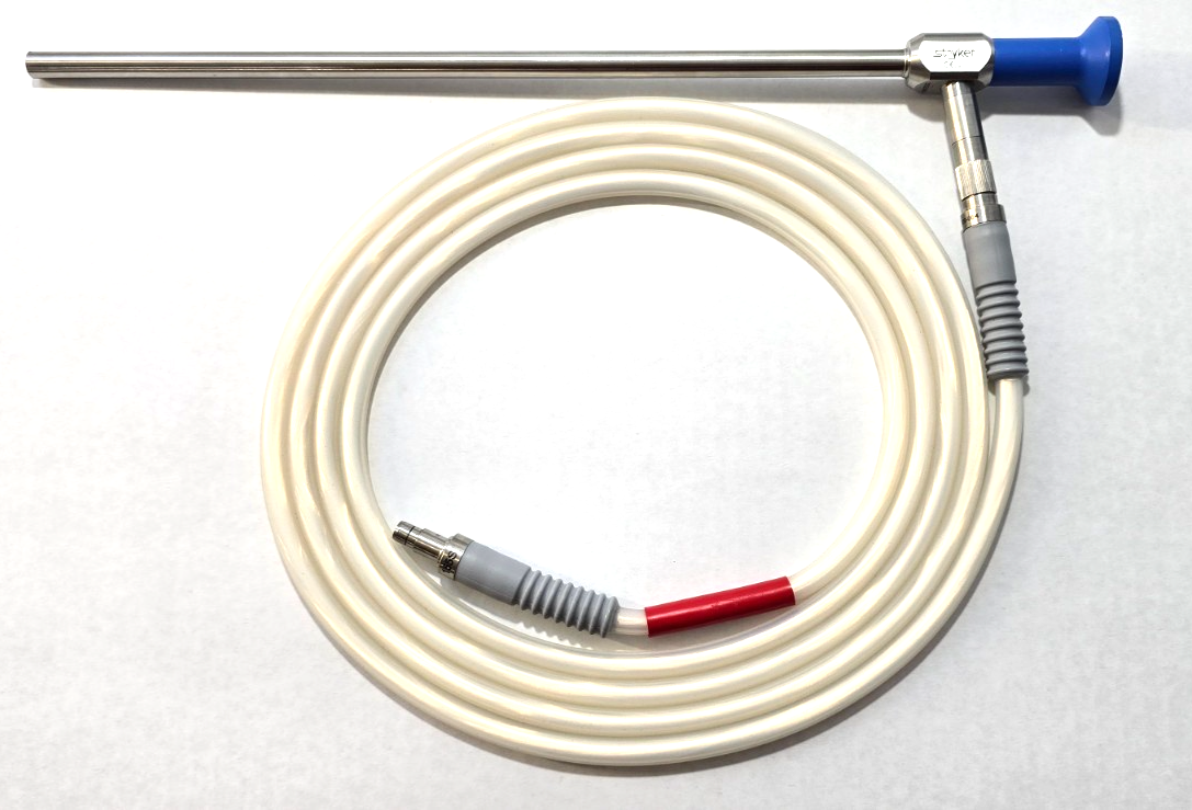 Stryker 502-457-010 Laparoscope 10mm x 0* &233-050-064 Fiberoptic Cable.