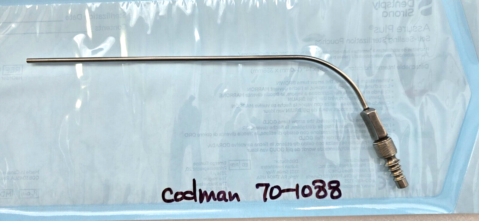 Codman Surgical Frazier Suction Tube, 9FR Angled REF: 70-1088