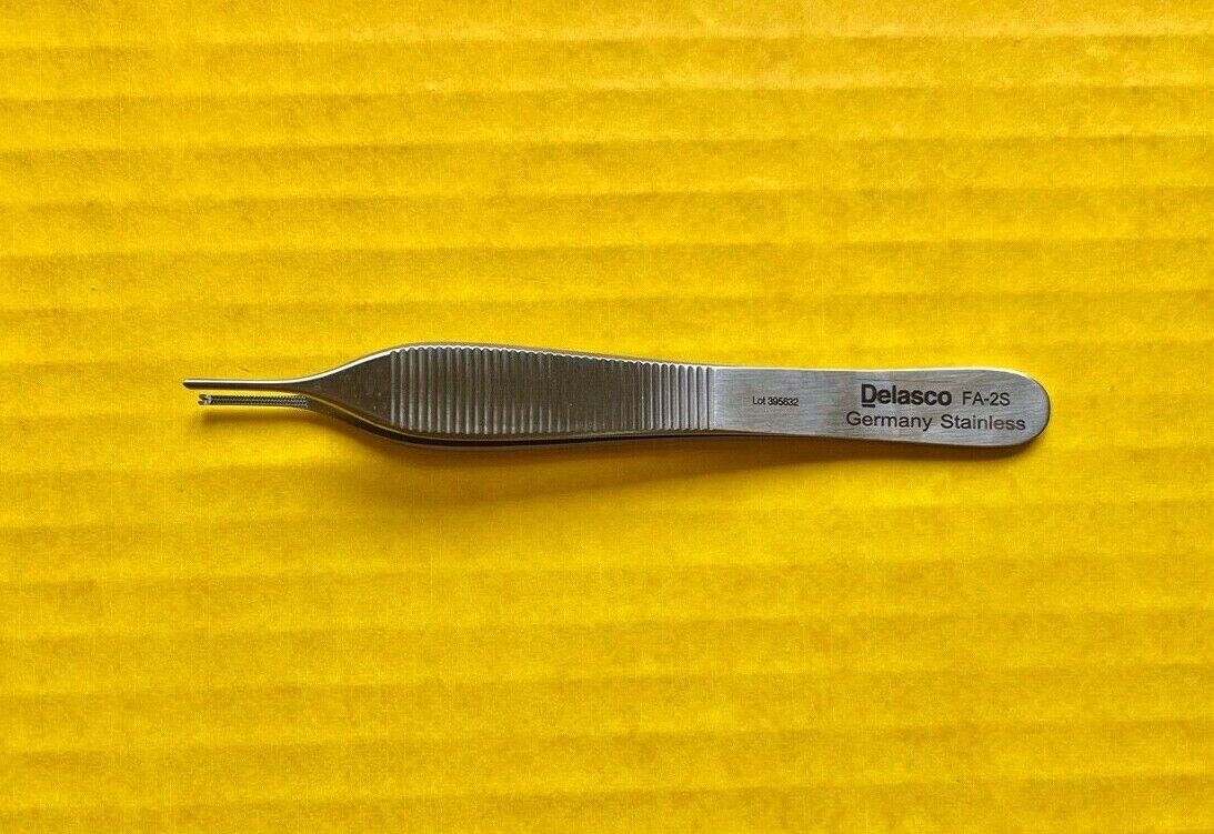 Delasco Adson Tissue Forceps, Straight 1 x 2 Teeth, 4.75" REF: FA-2S
