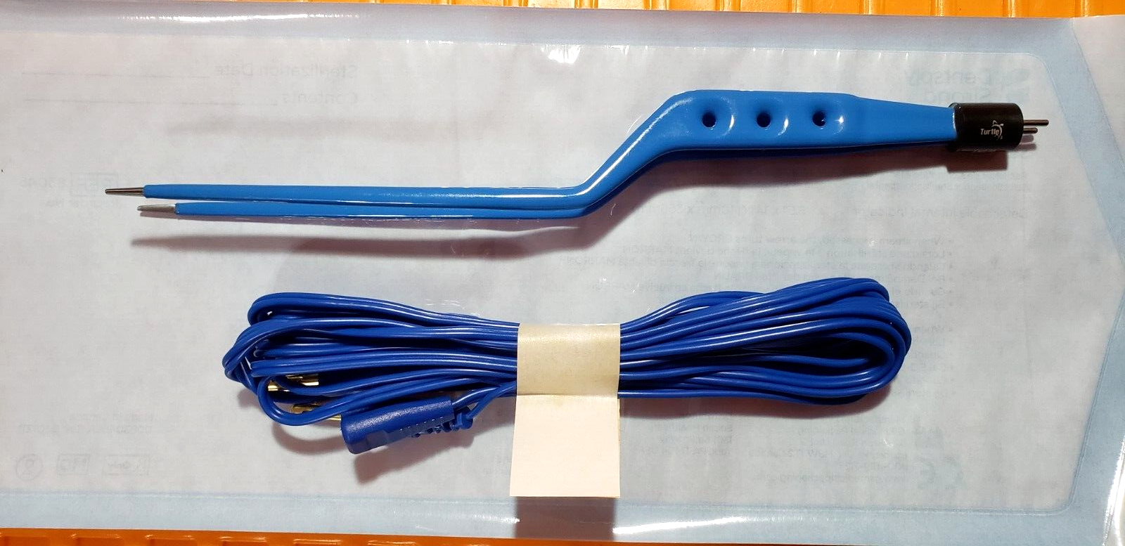 Turtle Surgical Bayonet Bipolar Forceps 9.5" Non Stick with Bipolar Cord