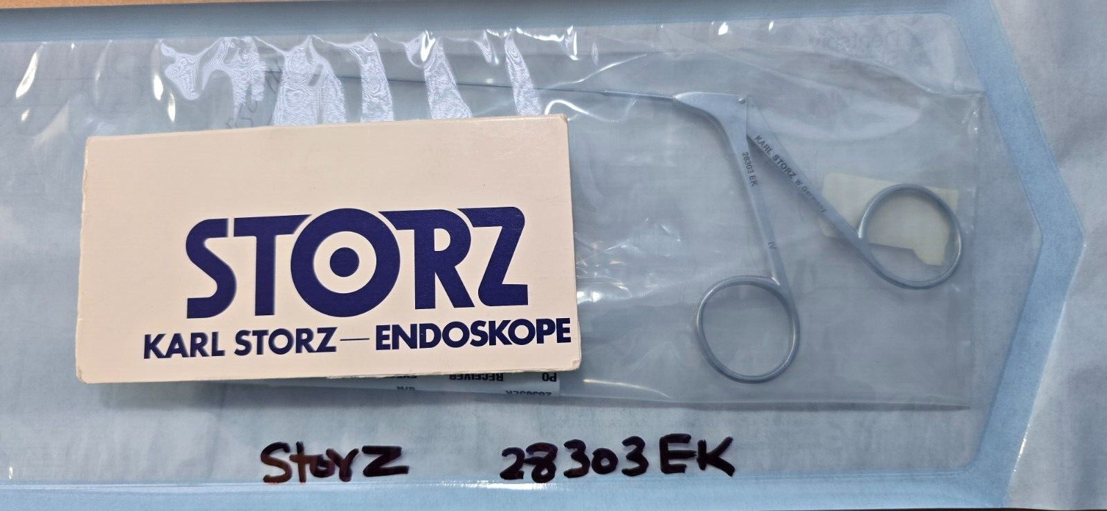 Karl Storz Surgical ENT Micro Scissors 12.5cm Straight Sharp Blades.