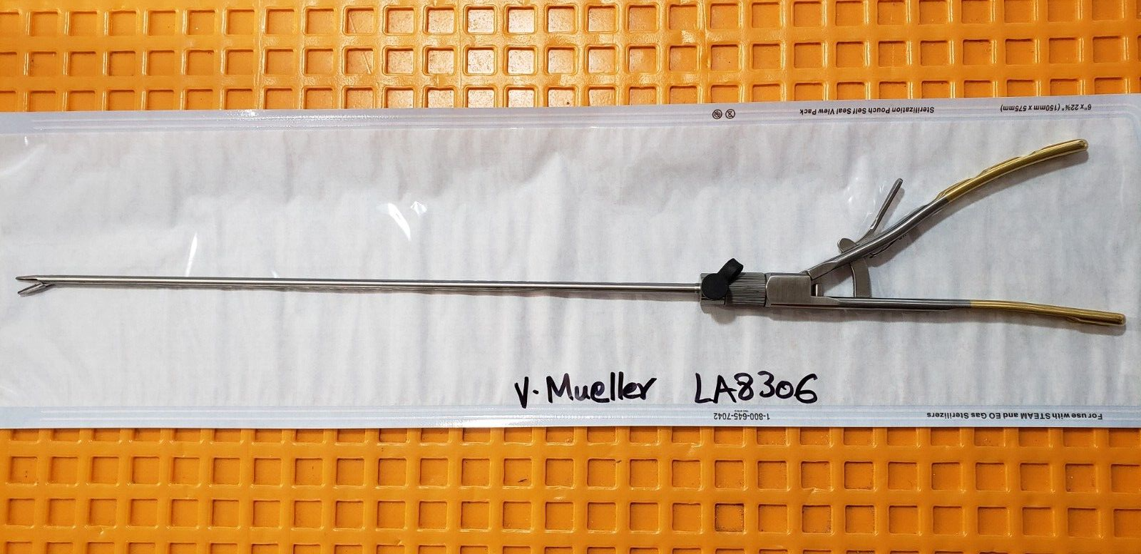 V.Mueller LA8306 Laparoscopic Needle Holder 5mmx33cm Carbide Jaws Ratchet handle