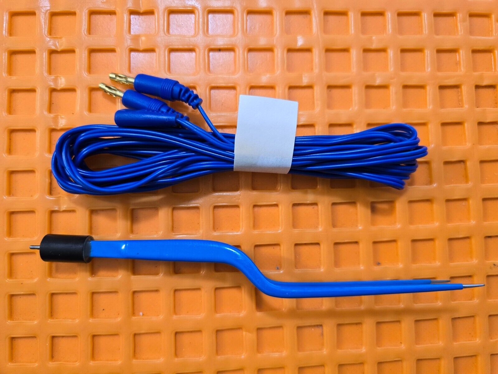 Turtle Surgical Bayonet Bipolar Forceps 7" Blue Coated & Bipolar Cord