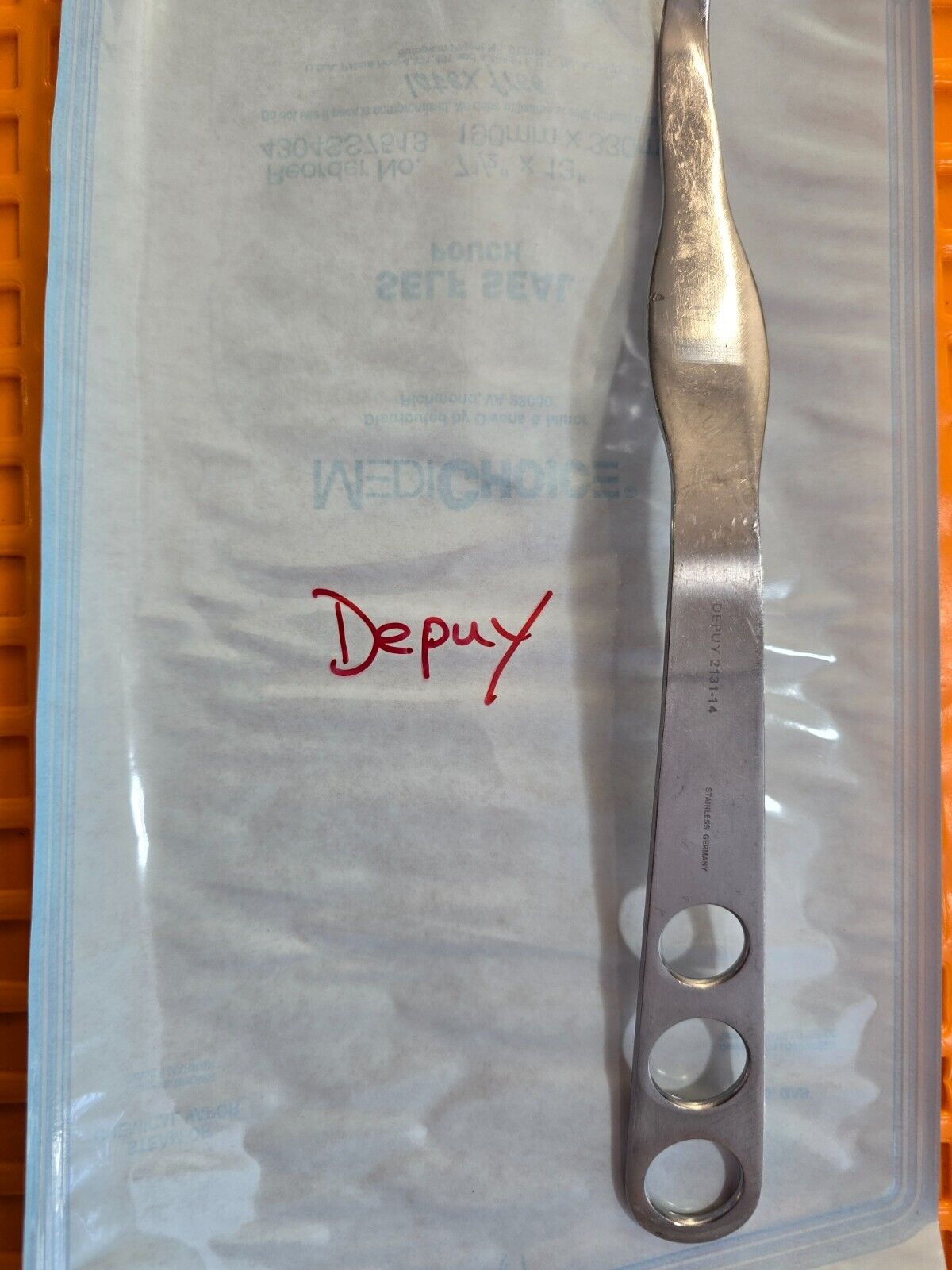 Depuy Mitek Surgical Orthopedic Hohmann Retractor with Blunt Tip.