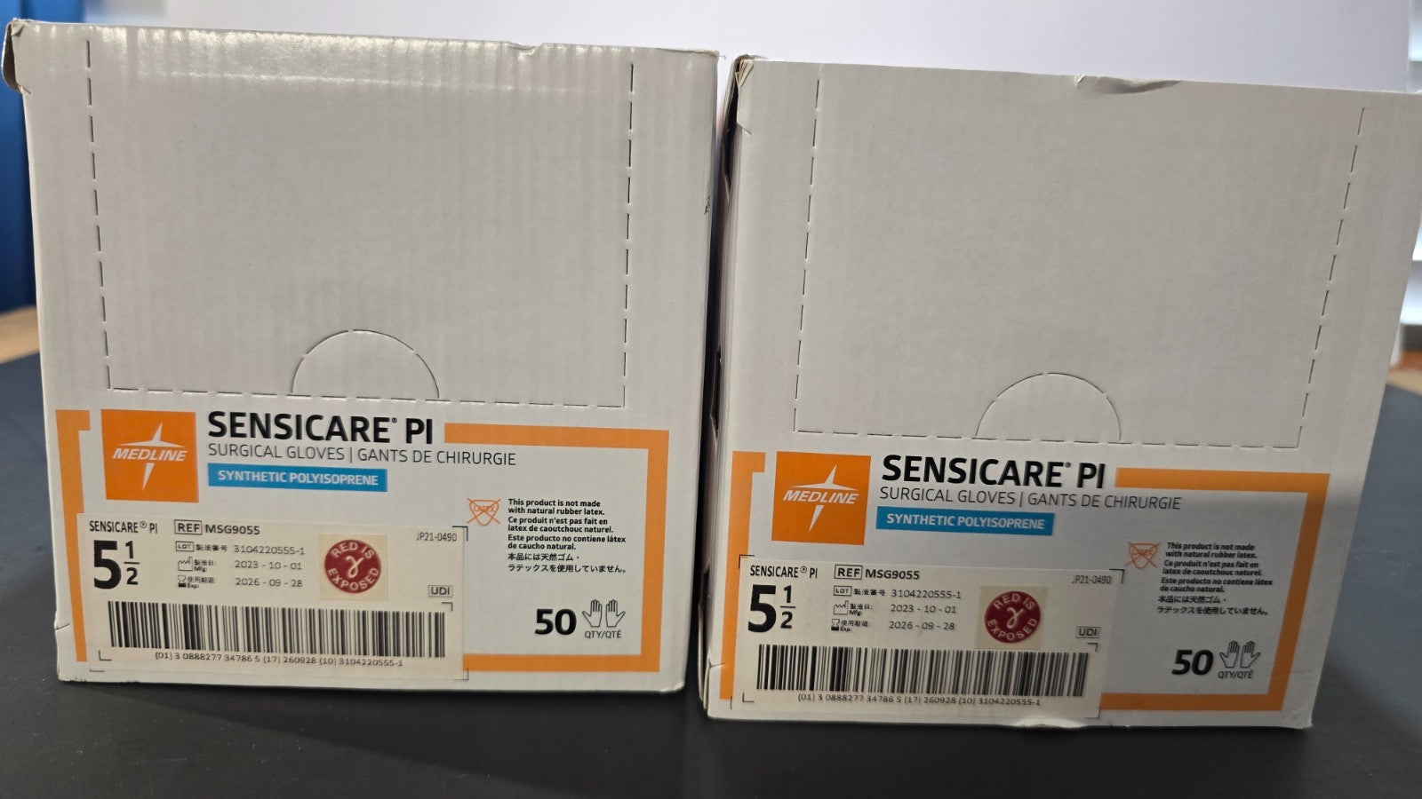 50-Pairs MEDLINE Synthetic Polyisoprene Size 5.5" REF:MSG9055 Surgical Gloves