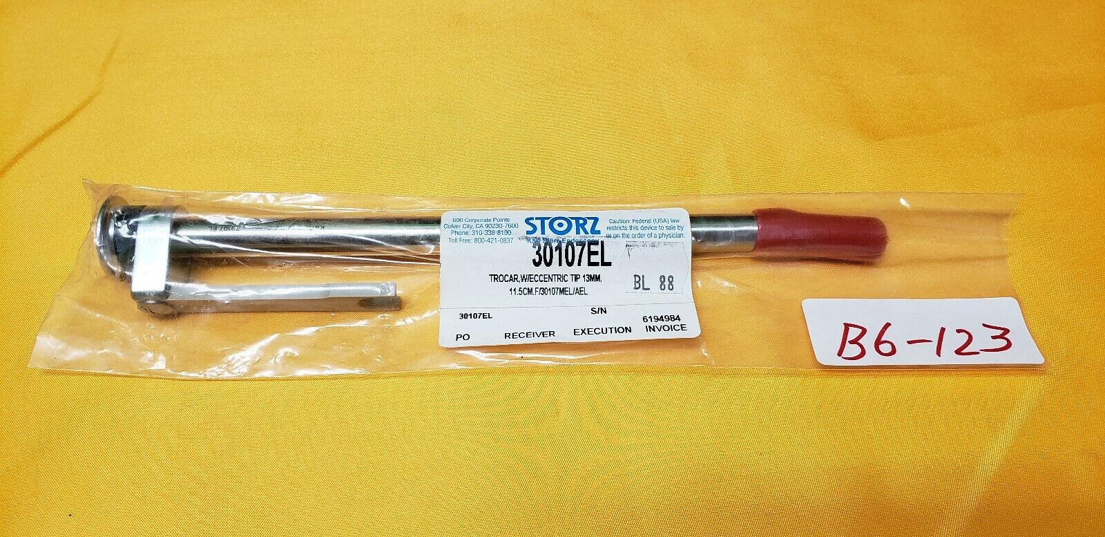 Karl Storz 30107EL Trocar 11.5cm W/ECCENRTRIC Tip 13mm