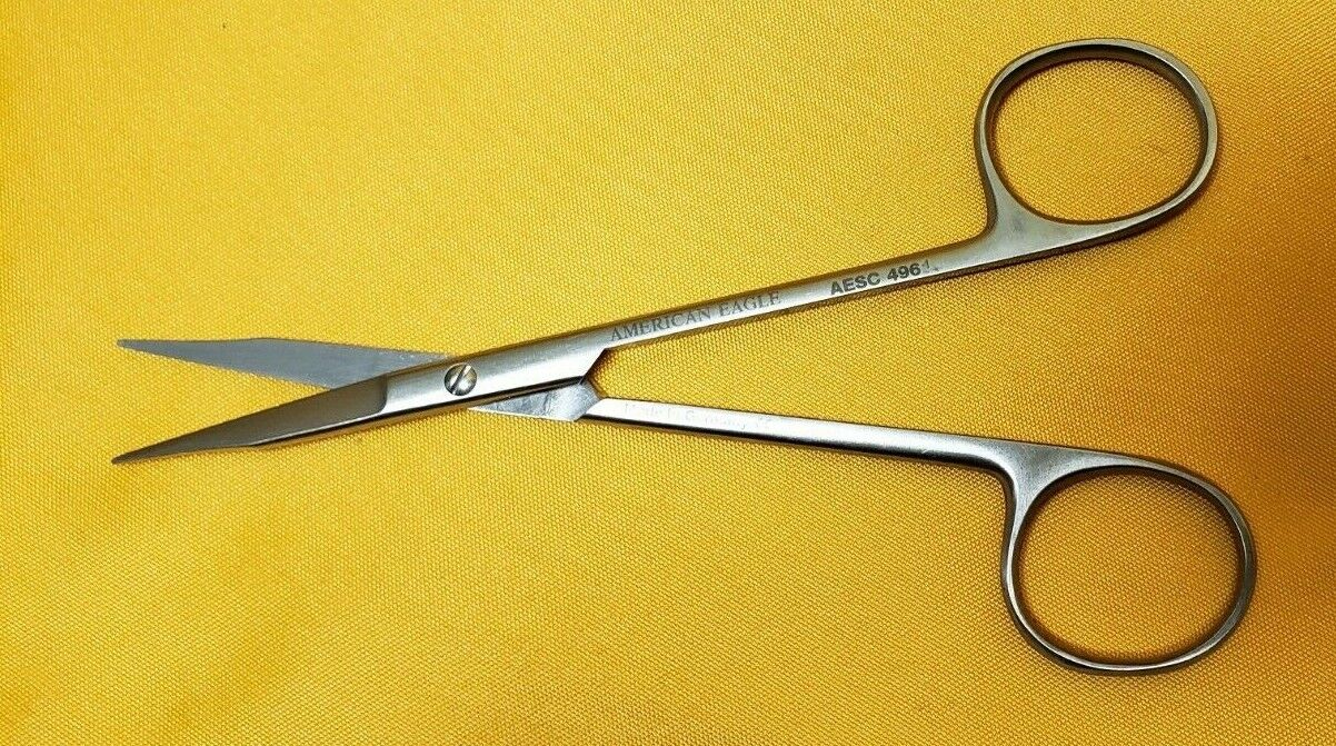 American Eagle 496 Surgical Dental Goldman Fox Scissors Straight Serrated Blade