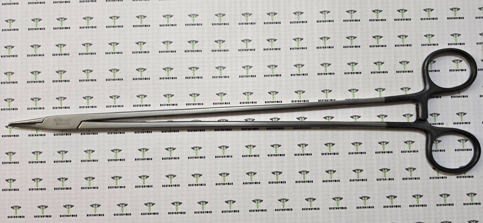 PILLING 35-4906 Surgical TC Mayo Hegar Needle Holder, Straight 12" Black Handle