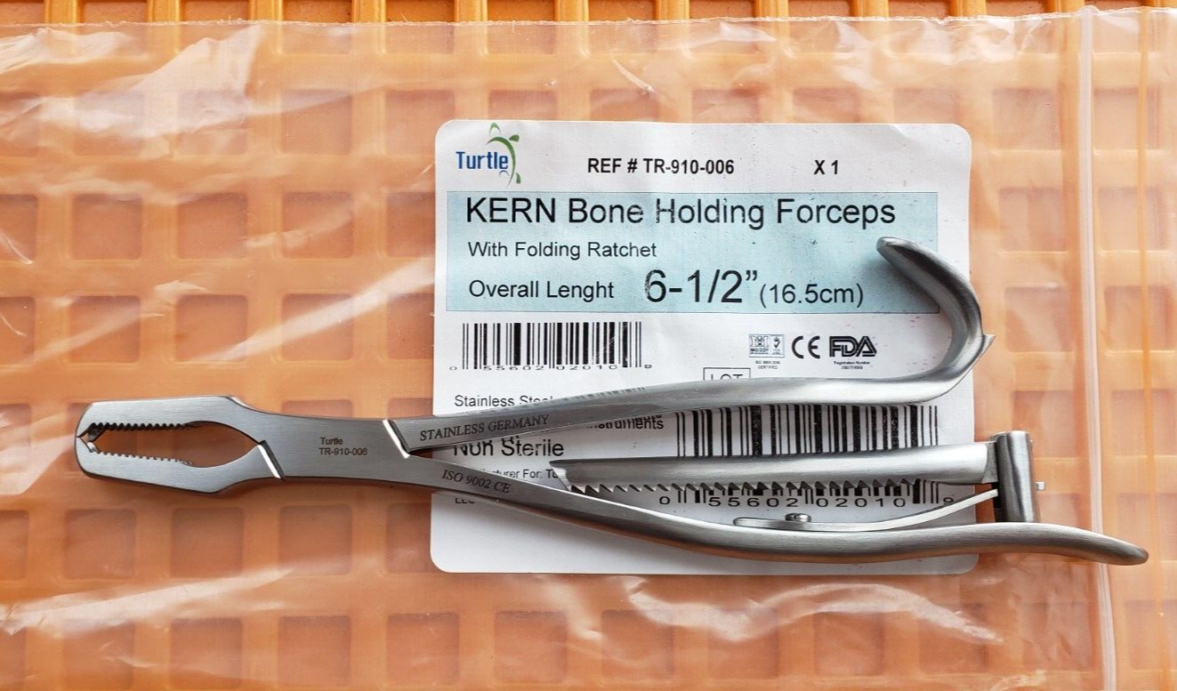 Turtle Orthopedic Pediatric KERN Bone Holding Forceps 6.5" W- Ratchet