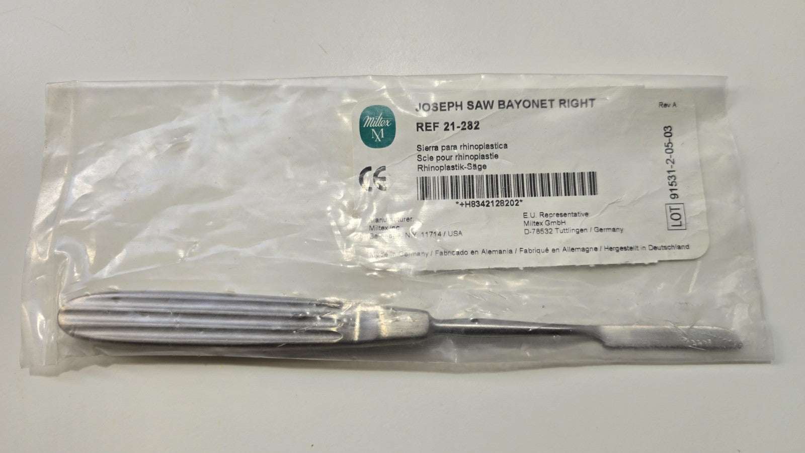 Miltex 21-282 Surgical Joseph Saw Bayonet RIGHT