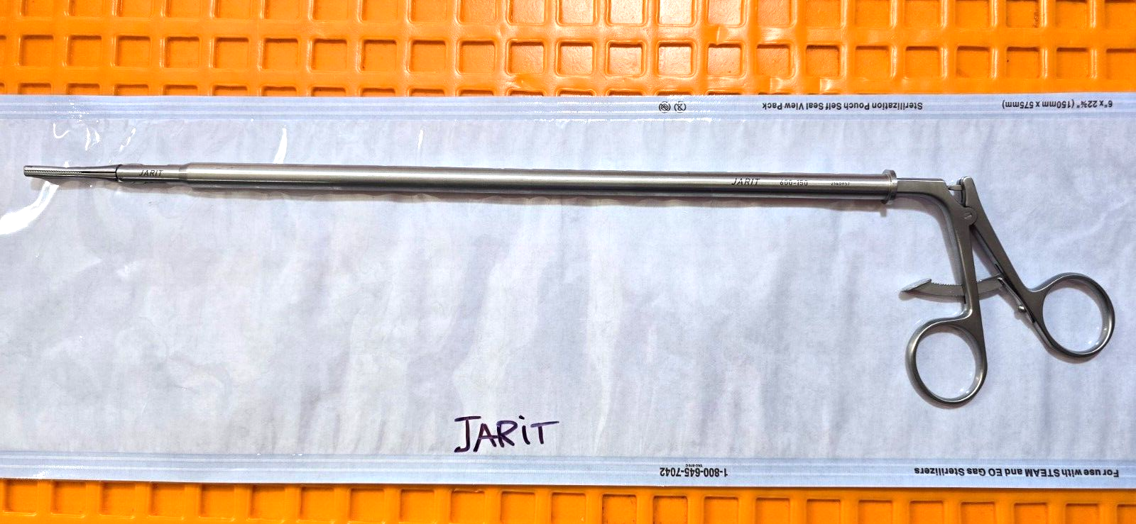 JARIT 600-150 Duval Grasping Forceps 10mm x33cm Double Action Ratchet Handle