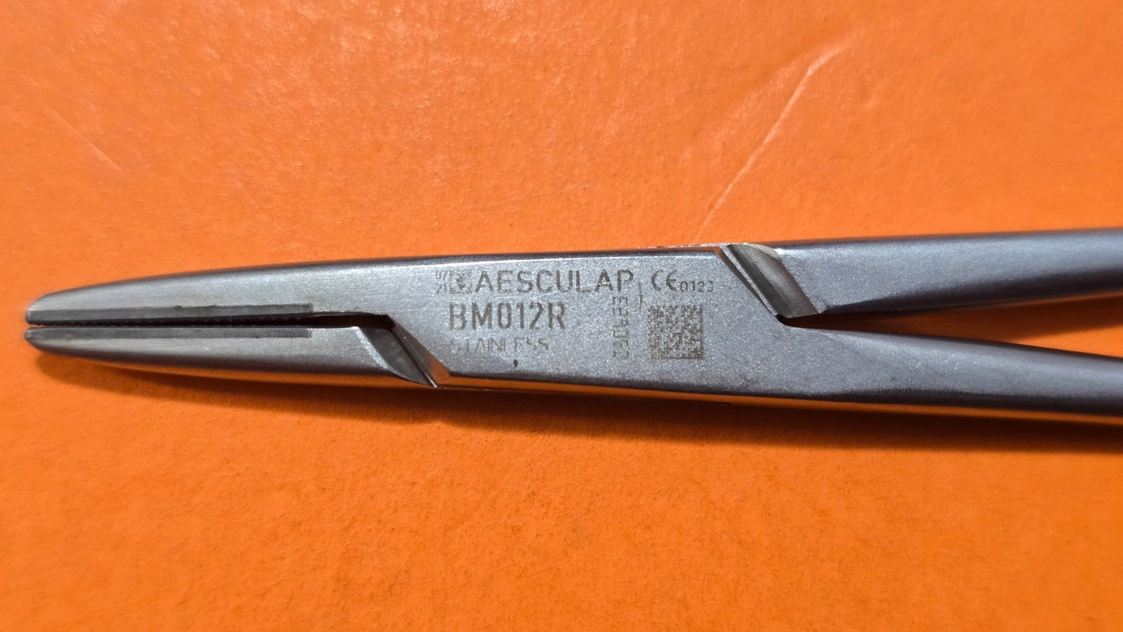Aesculap BM012R Surgical TC Halsey Needle Holder Durogrip 5 1/8"