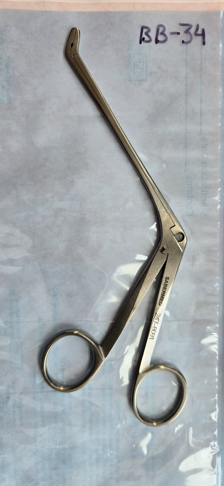 SABERMED Surgical Spurling Pituitary Rongeur 4.5" 4mmx10mm Up Angled