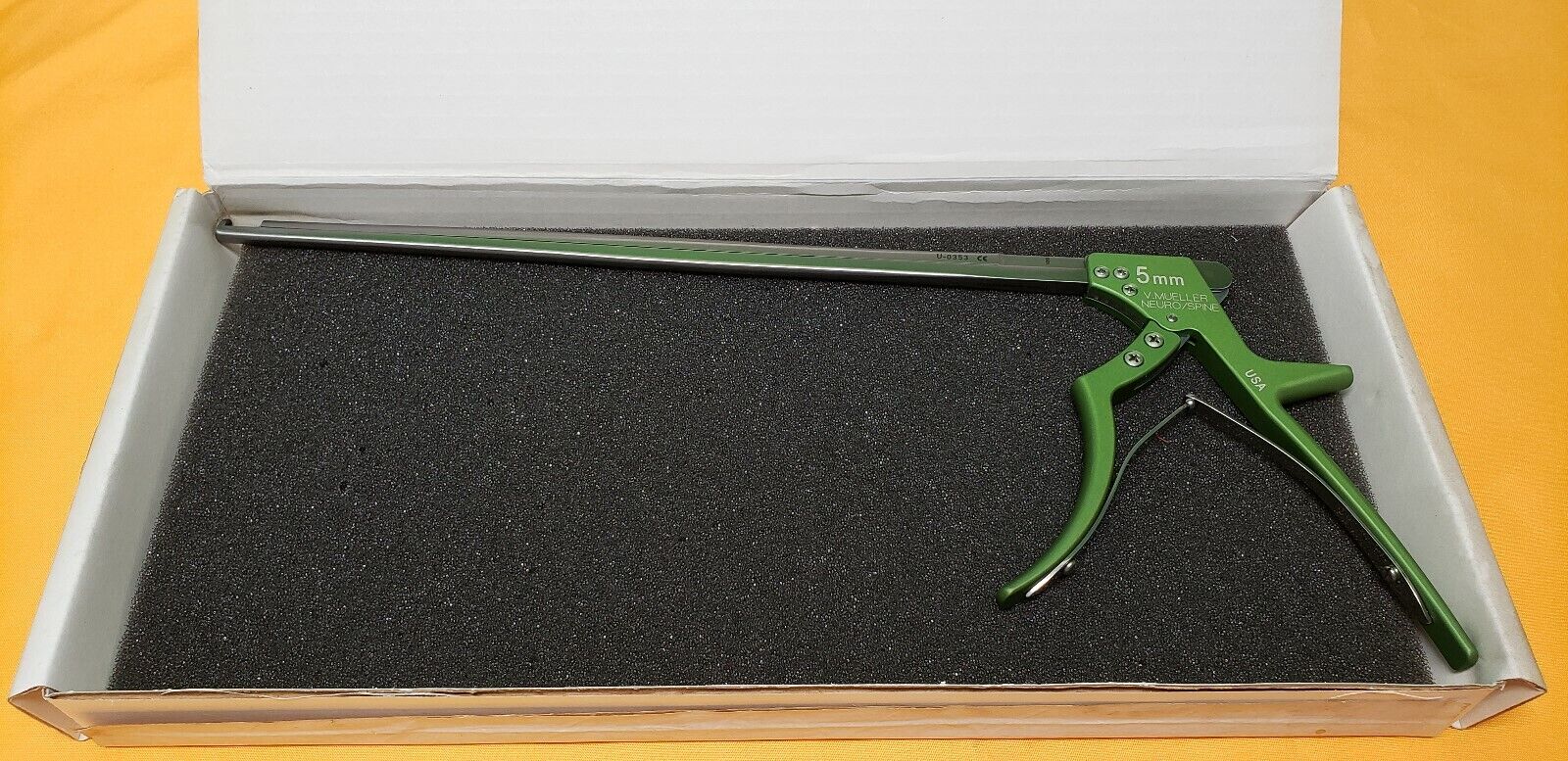 V.Mueller U-0353 Kerrison Rongeurs 90 Deg 5mm Up Bite 12" Shaft Neuro Spine