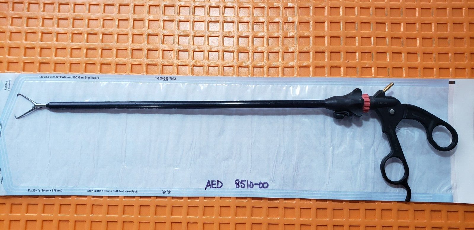 AED Surgical Laparoscopic Monopolar Tenaculum Forceps 10mmx38cm Autoclave