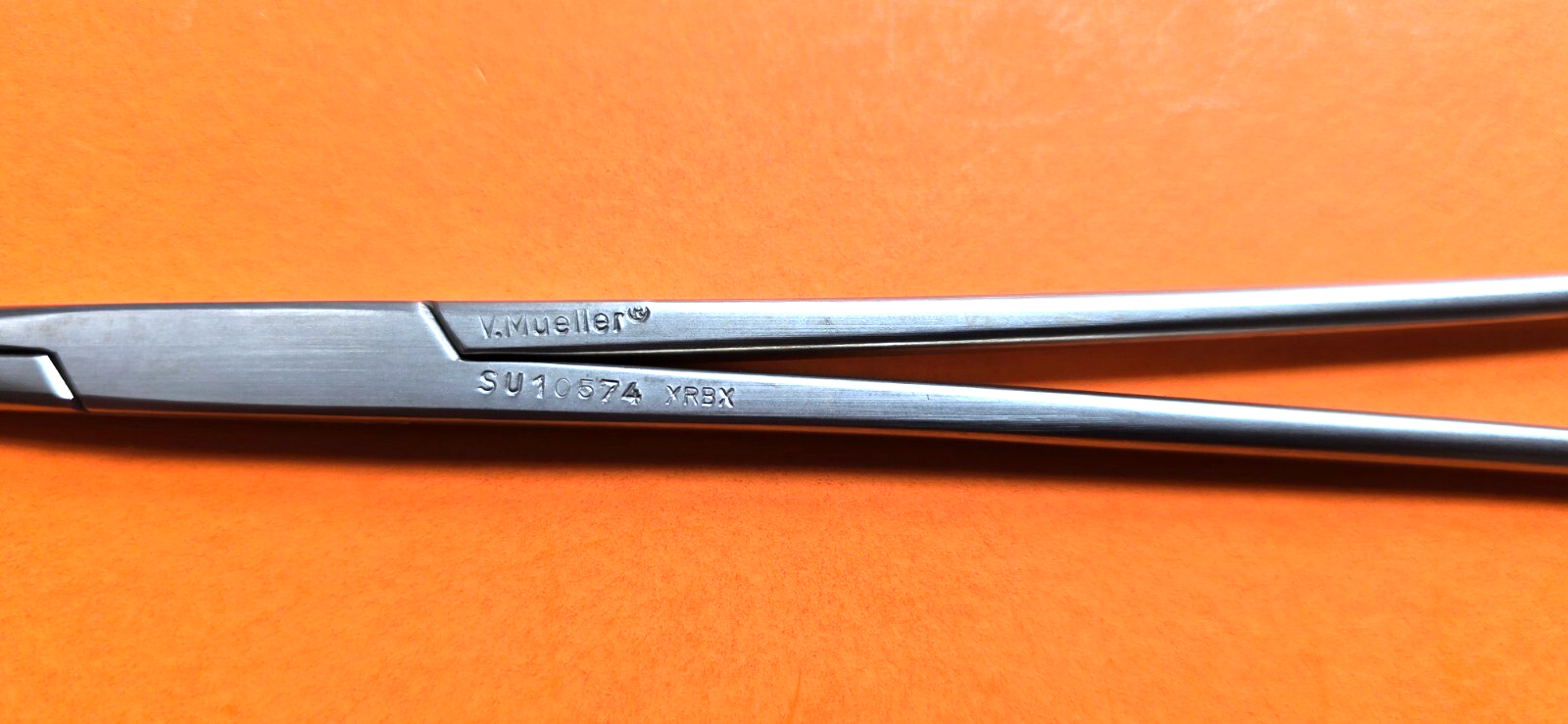 V. Mueller Surgical Taufic Forceps 9 " Angled Serrated Jaws REF: SU 10574