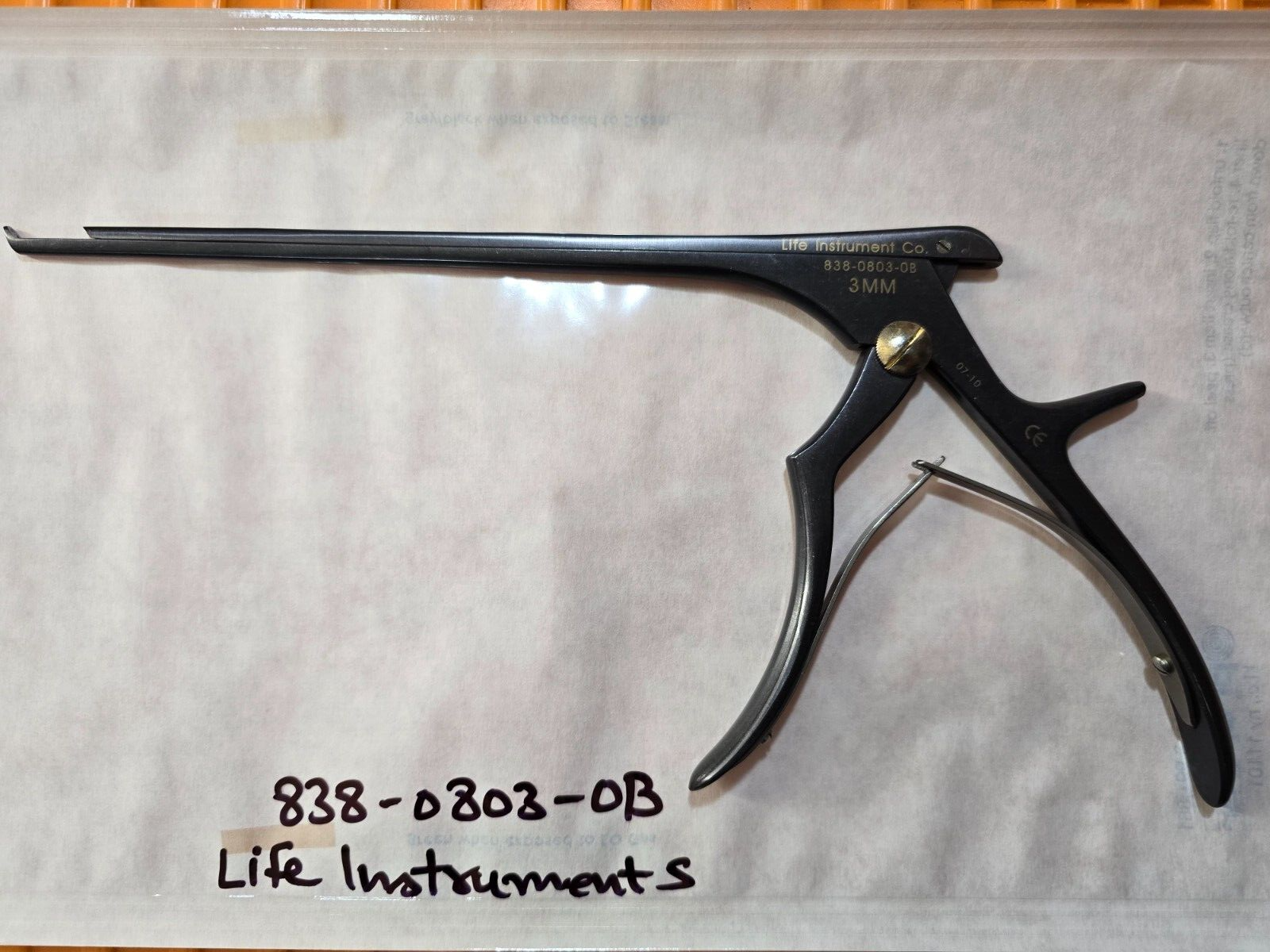 Life Instrument 838-0803-OB Ceramic Coated Kerrison Rongeurs 8" x 3mm x 45Degree