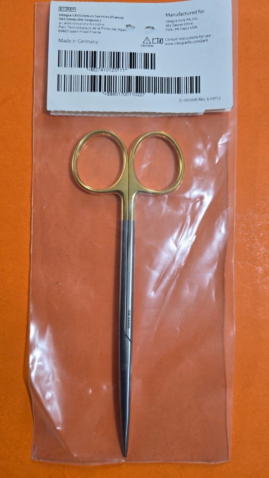 Jarit 101-251 Surgical Metzenbaum Lahey Scissors, 5 3/4" Curved Carbide Edge