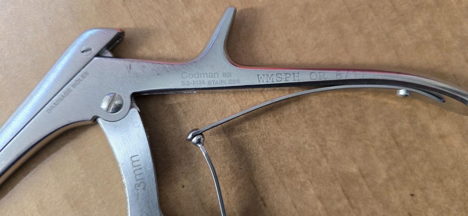 Codman Surgical Orthopedic Kerrison Rongeur 8" Shaft 3mm x 40 Degree