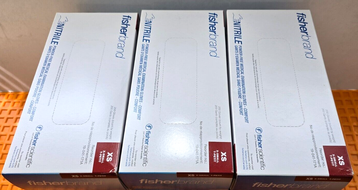 Fisher brand Nitrile Powder Free Examination Glove X-SMALL Size (9-Boxes of 200)