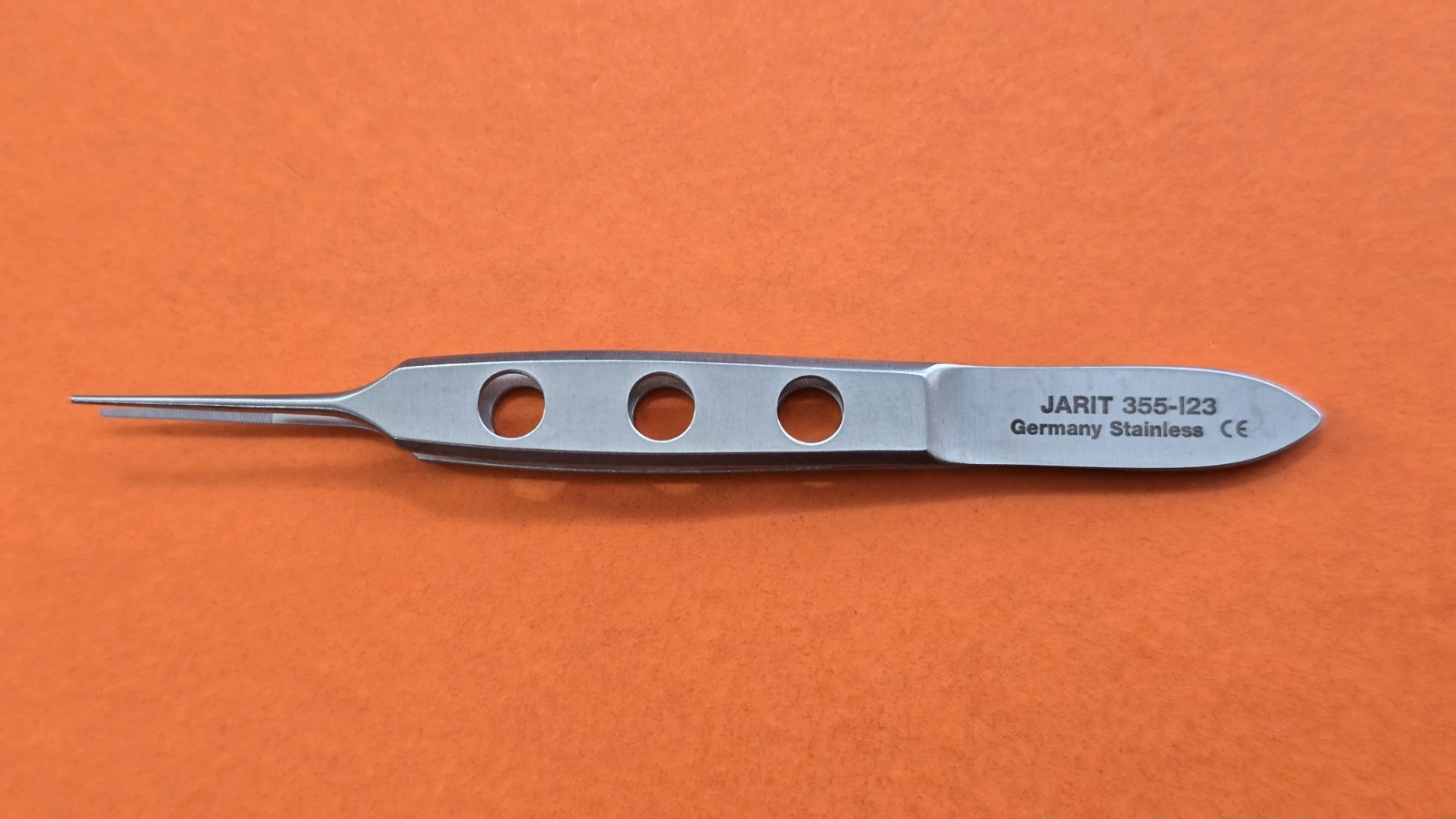 Jarit 355-123 Surgical Bishop Harmon Iris Forceps 3 3/8" straight