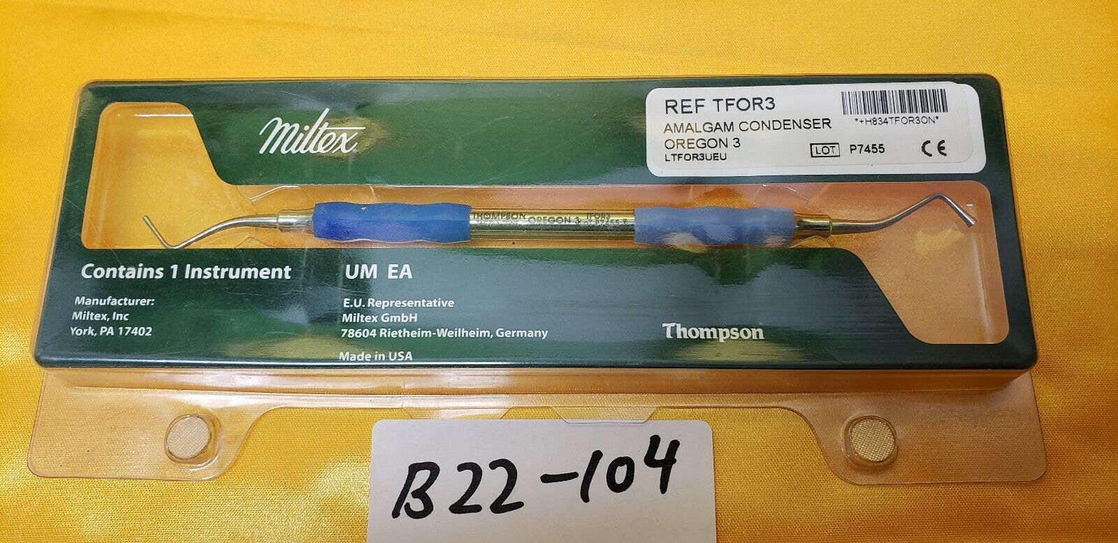 Miltex Dental AMALGAM CONDENSEROREGON 3 REF: TFOR3