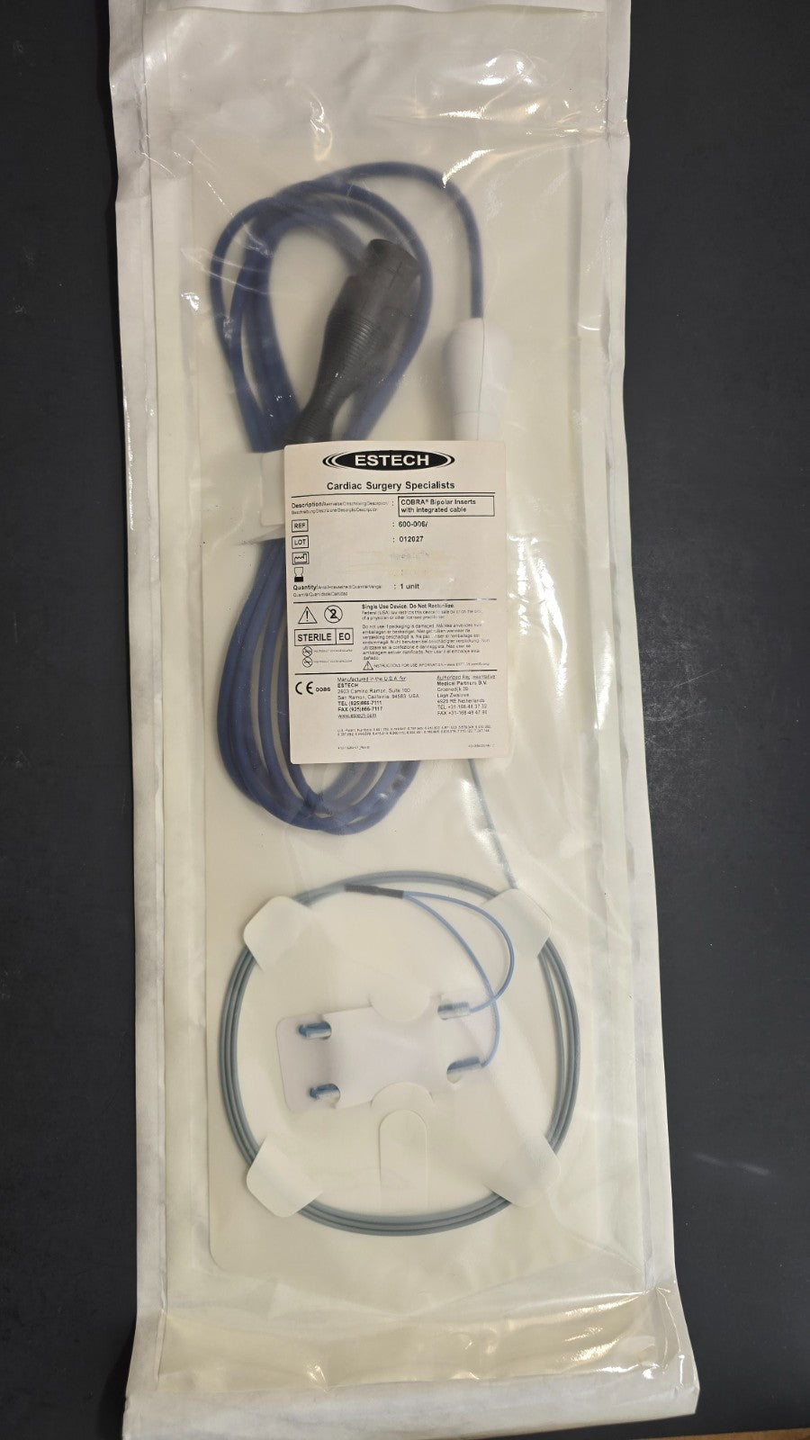 ESTECH Surgical Cobra Bipolar Inserts with Integrated Cable