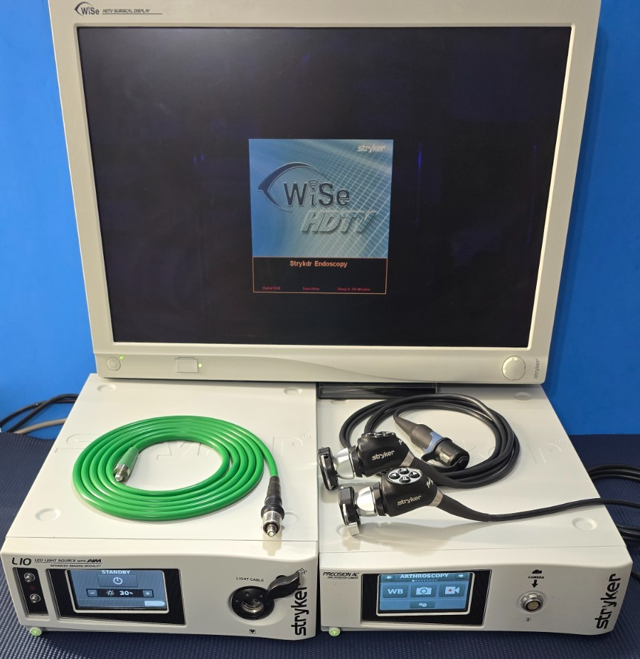 Stryker Precision AC Camera System ,LI0 Light Source Green Cable, WiSe Monitor