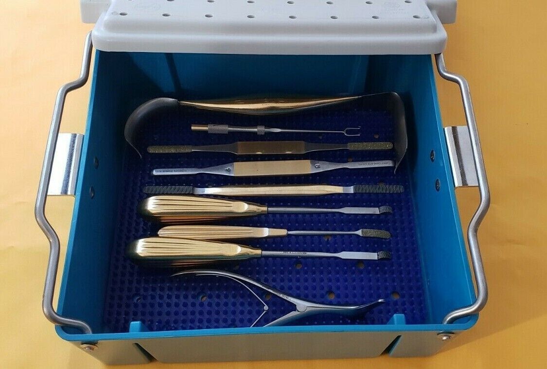 SCANLAN Surgical Rhinoplasty Instruments Set of 9 Pieces with Sterilization Tray