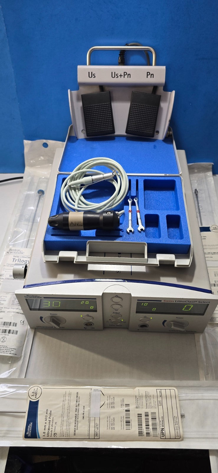 Boston Scientific Swiss Lithoclast Select W- Handpiece ,Foot Switch & Probes.
