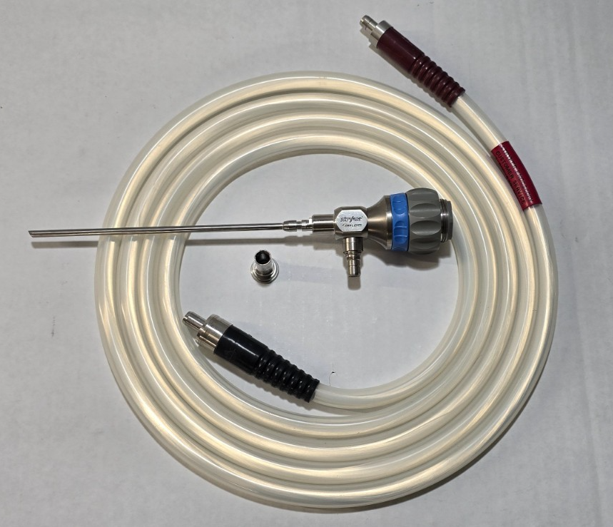 Stryker Arthroscope 4.0mm x 30° Speed Lock C-Mount Adaptor & Fiber Optic Cable