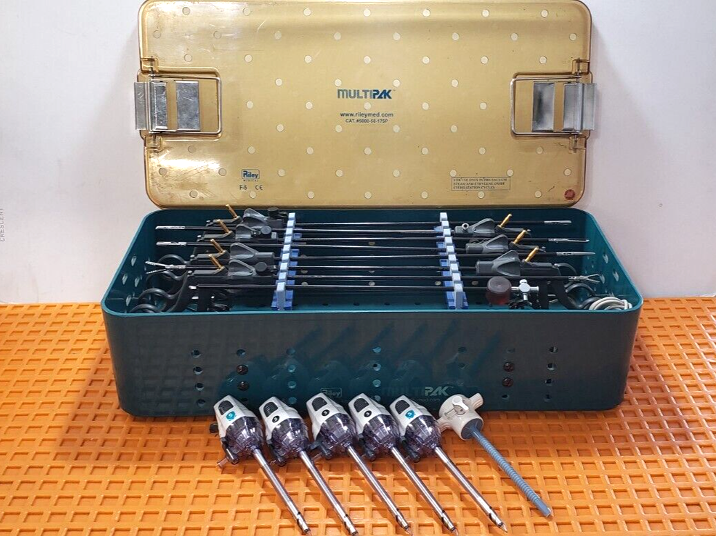 Stryker Laparoscopic 5mm x 30cm Monopolar Instruments Set of 9 Reusable & Tray