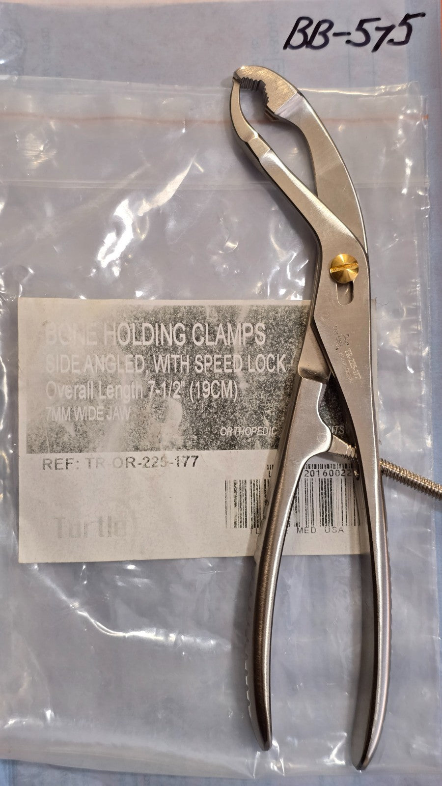 Turtle Surgical Bone Holding Clamp Forceps 7.5" with Speed Lock
