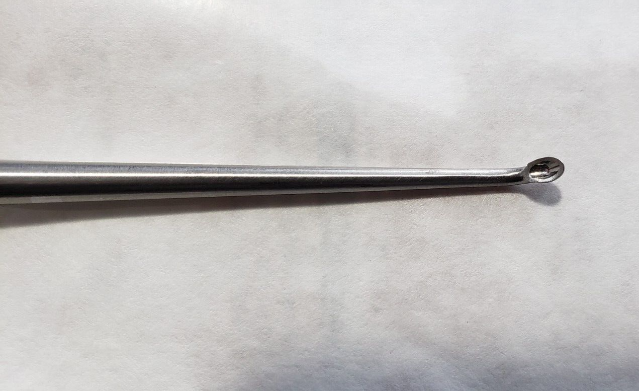 V.Mueller U-0165 Orthopedic Neuro/Spine Curette Oval Cup 10" Size #000 Up Angled