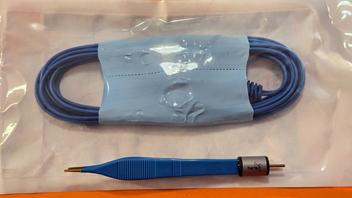 Turtle Adson Bipolar Forceps 5" Blue Gold Tips Non Stick Valleylab Bipolar Cable