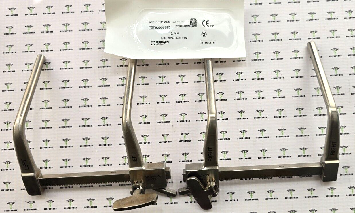 KOROS 7330-12 Orthopedic Spine Shadow Line Distractor Right &Left Set