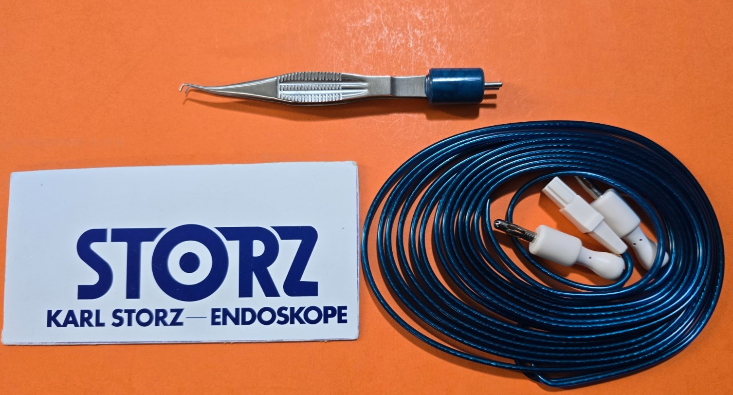 Karl Storz S2050-15 Surgical Coaptation Bipolar Forceps 4" with Bipolar Cable