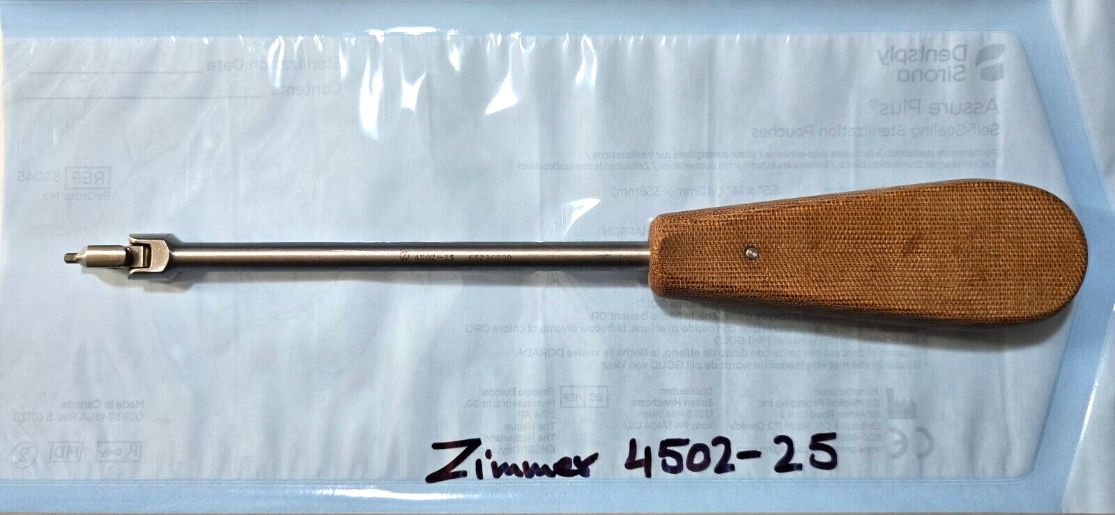 Zimmer Surgical Orthopedic Swivel Head Driver 2.5mm Tip Fiber Handle