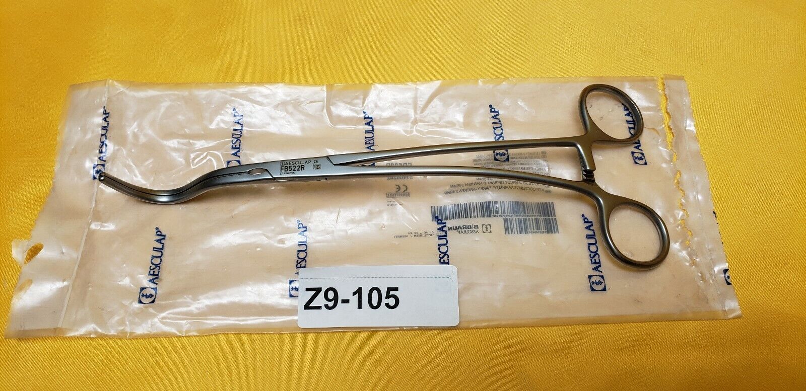 Aesculap Debakey-Harkin Atraumatic Vascular Forceps, Curved, 245mm REF: FB522R