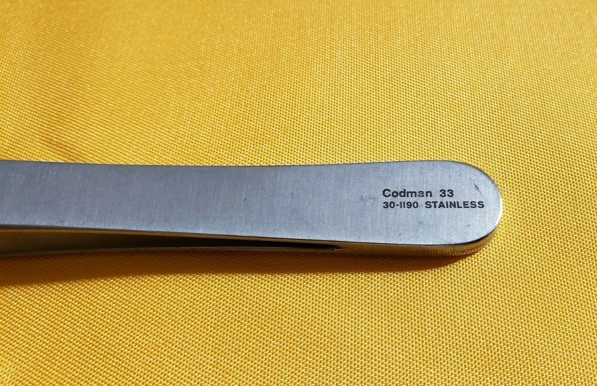 Codman 30-1190 Surgical ADSON Dressing Forceps 7" Serrated