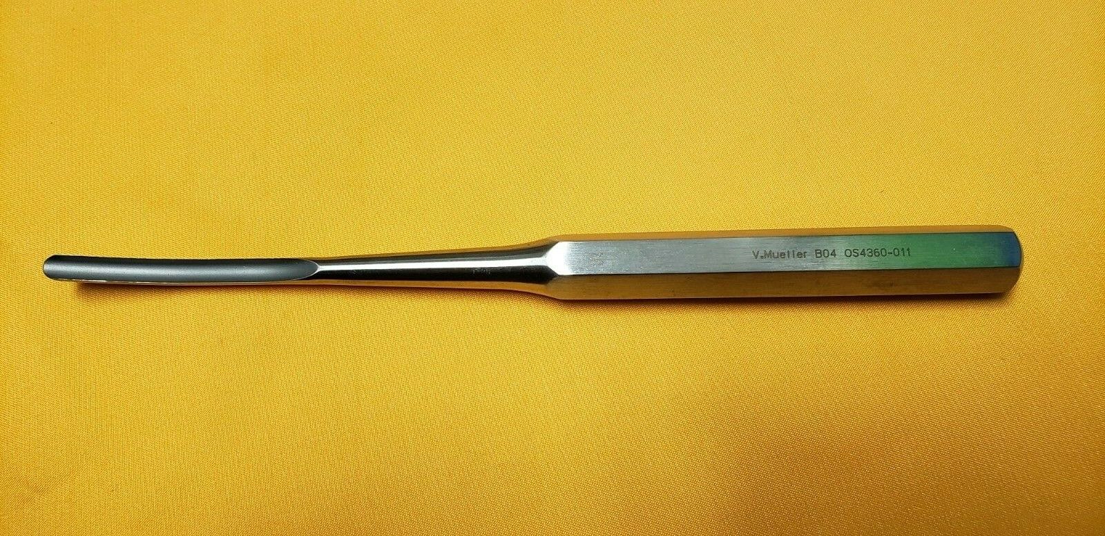 V. Mueller OS4360 Surgical Orthopedic Hibbs Gouges 9.5" Curved 6mm Blade
