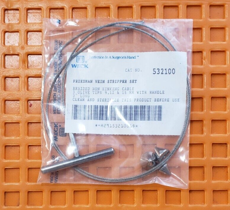 Weck Surgical Friedman Vein Stripper Set, Olive Tips 9,12,15mm & One Handle.