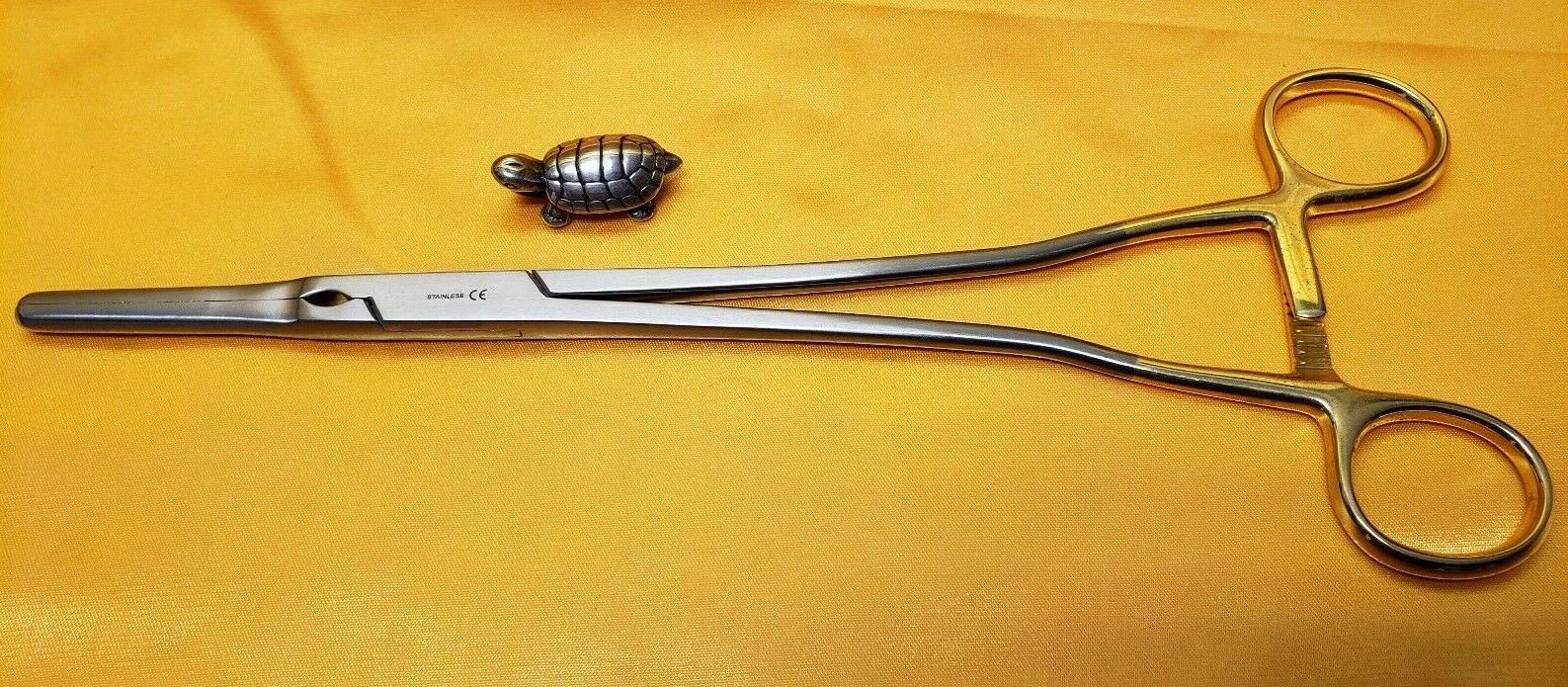 Zeppilin Hysterectomy Clamps 27 cm Straight Gold Handle Z-Type Gynecology Clamp