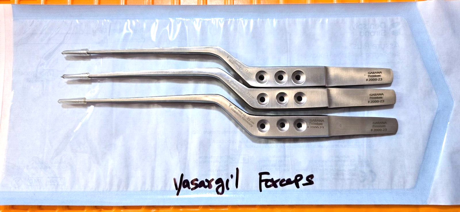 Garana Surgical Yasargil Micro Tweezer Bayonet Forceps 9" Plain Tips