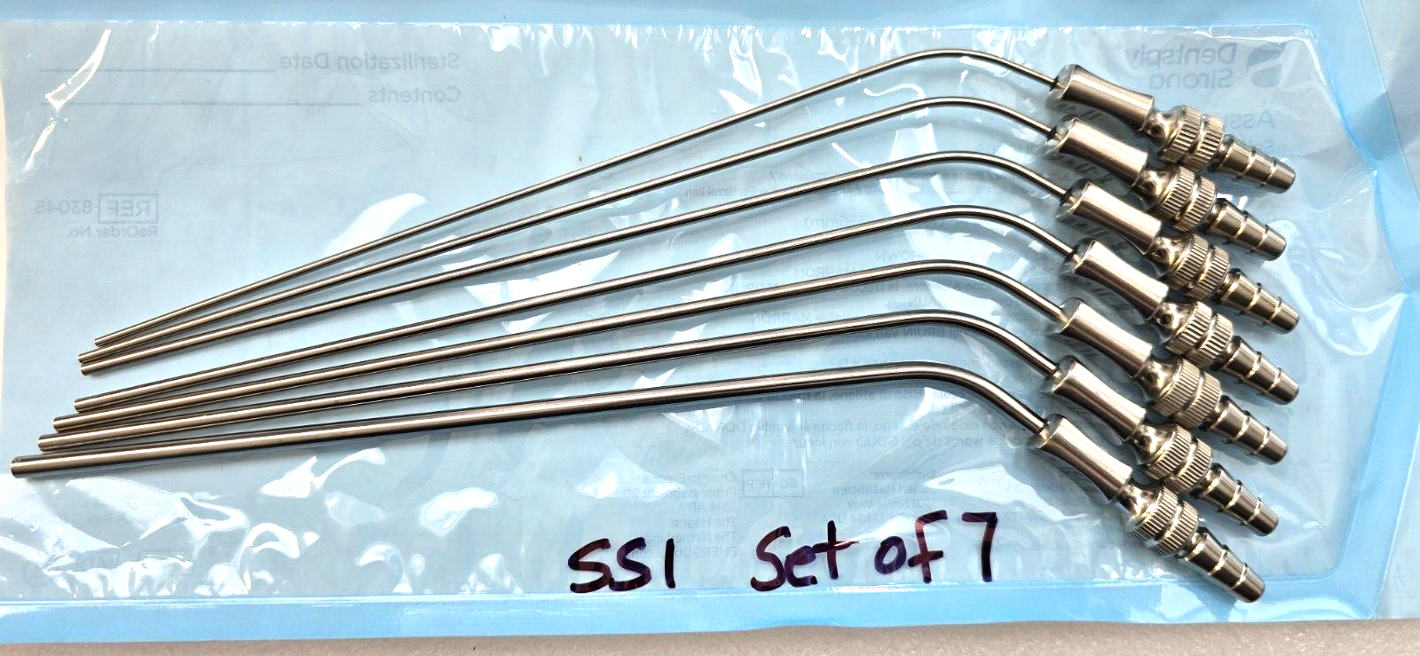 SSI Ultra Surgical Frazier Suction Tube 6,7,8,9,10,11,14FR Angled Set of 7