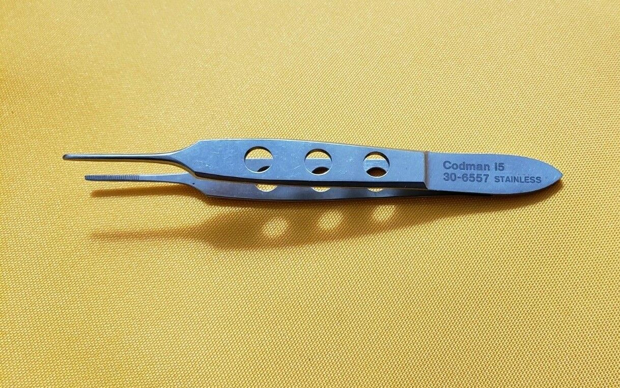 Codman 30-6557 Surgical BISHOP-HARMON Dressing Forceps 3.5" Serrated