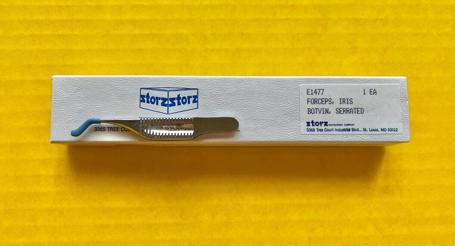 Storz Ophthalmic Iris Botvin Forceps, Serrated REF: E-1477